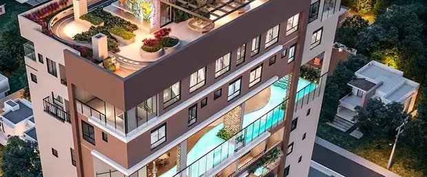 Empreendimento entregue com terraco e area de lazer, projeto coordenado em BIM